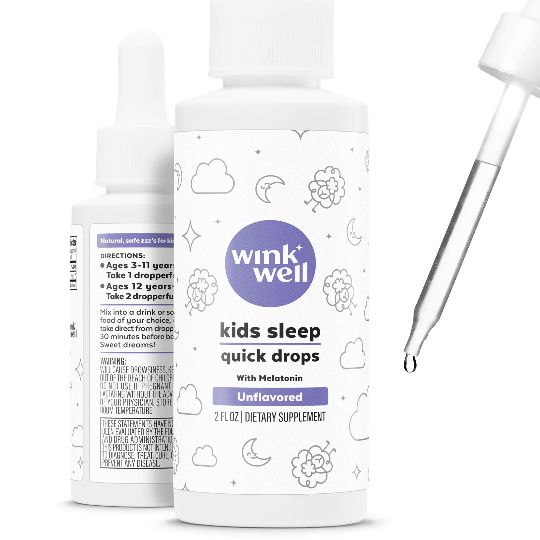 Wink Naturals Kids Liquid Melatonin Drops 2 Fl Oz front view