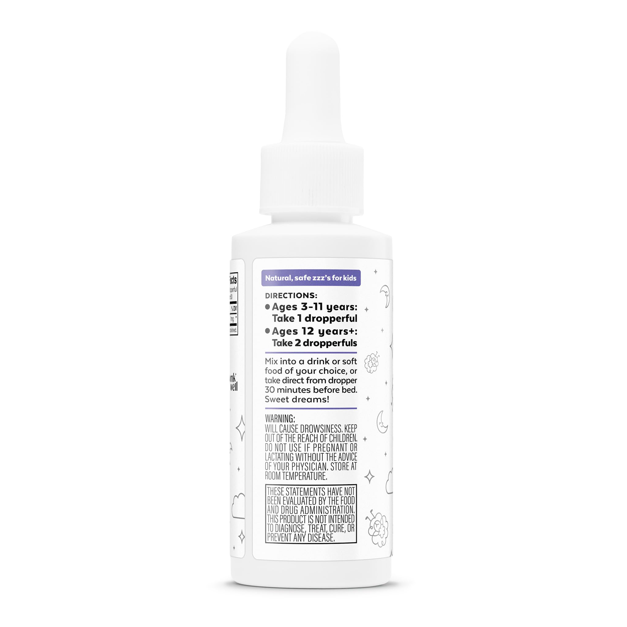 Wink Naturals Kids Liquid Melatonin Drops 2 Fl Oz in a child's hand