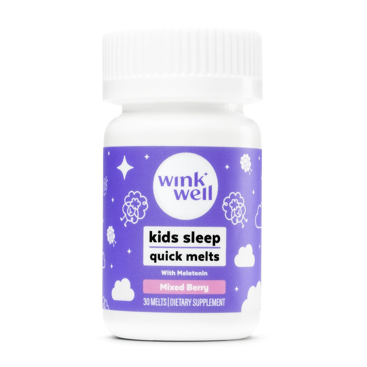 Wink Naturals Kids Melatonin Chewable Melts 30 count packaging front view