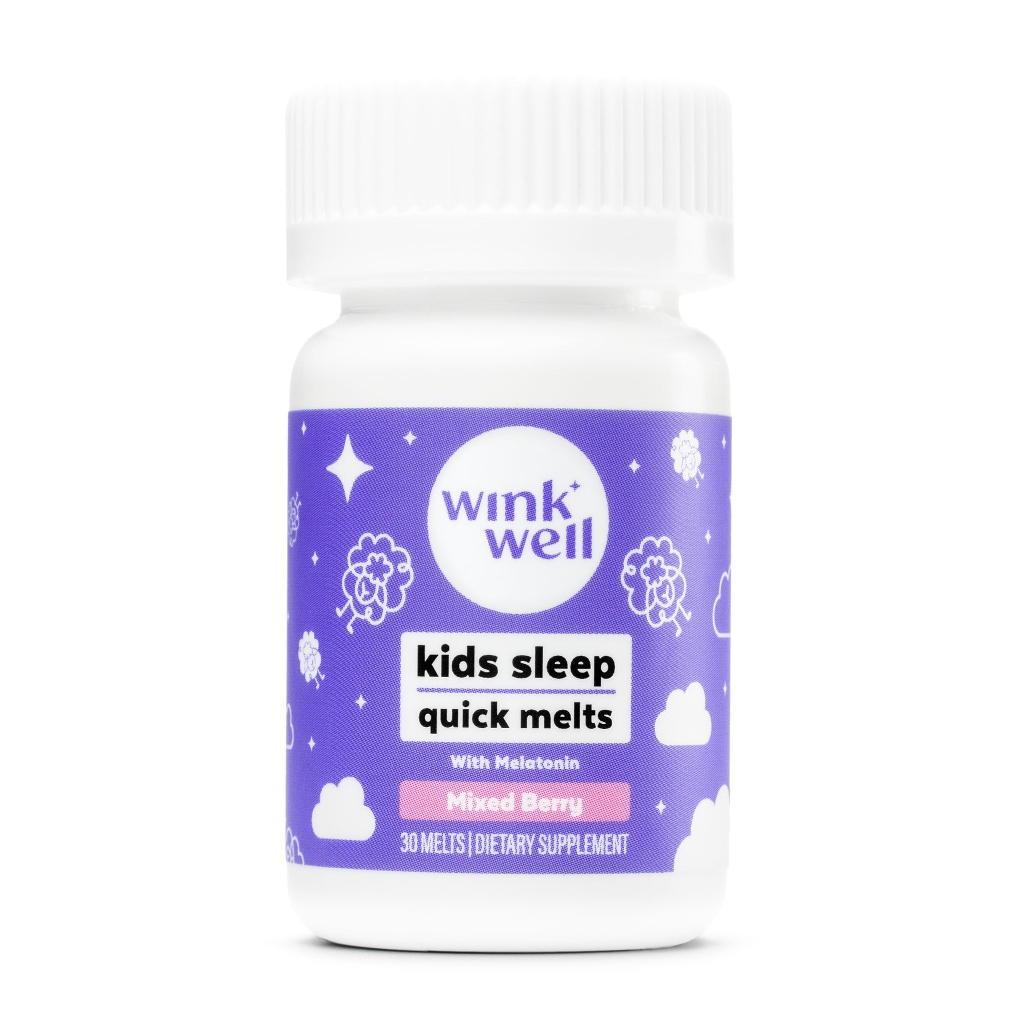 Wink Naturals Kids Melatonin Chewable Melts 30 count packaging front view