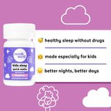 Wink Naturals Kids Melatonin Chewable Melts product on a bedside table