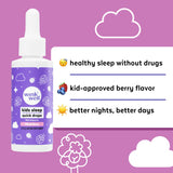 Wink Naturals Kids Melatonin Drops 1mg with glass of drink
