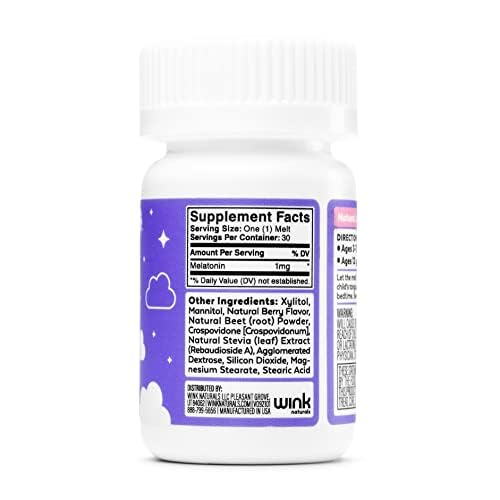 Wink Naturals Kids Melatonin Sleep Melts berry flavour melts close-up