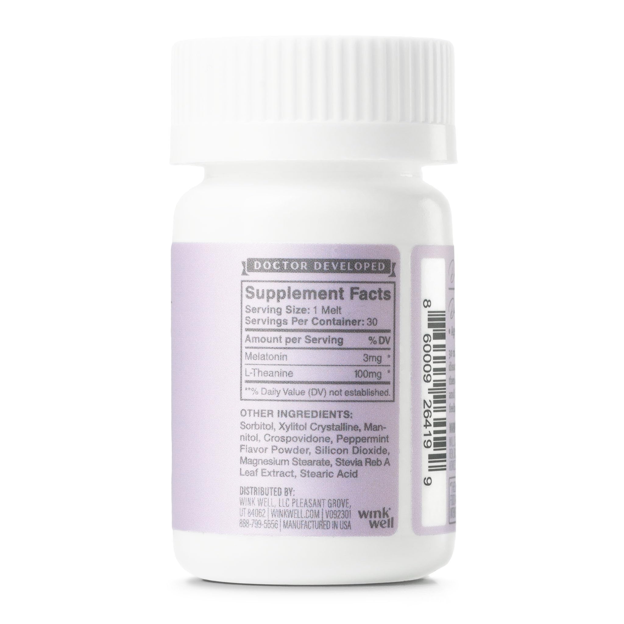 Wink Naturals Melatonin Sleep Melts 3mg on a wooden table