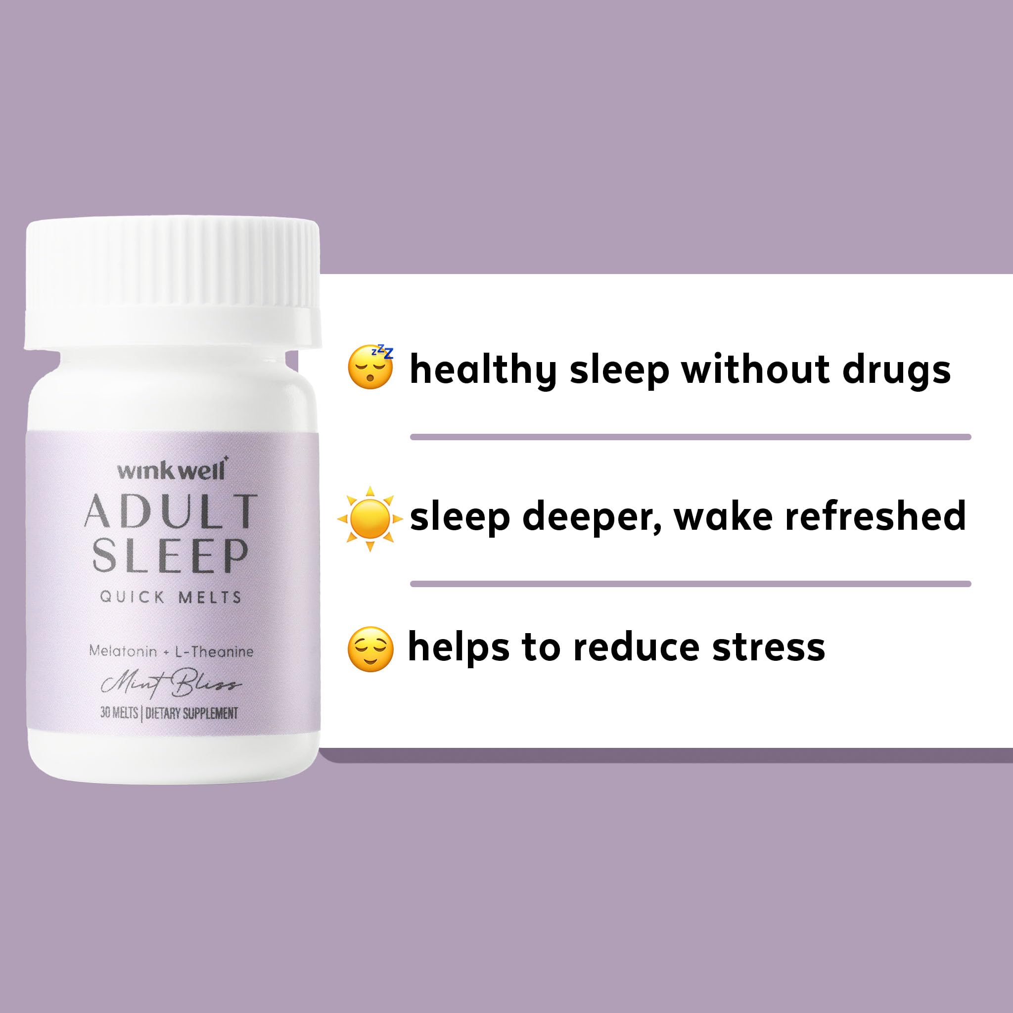 Wink Naturals Melatonin Sleep Melts 3mg with a glass of water