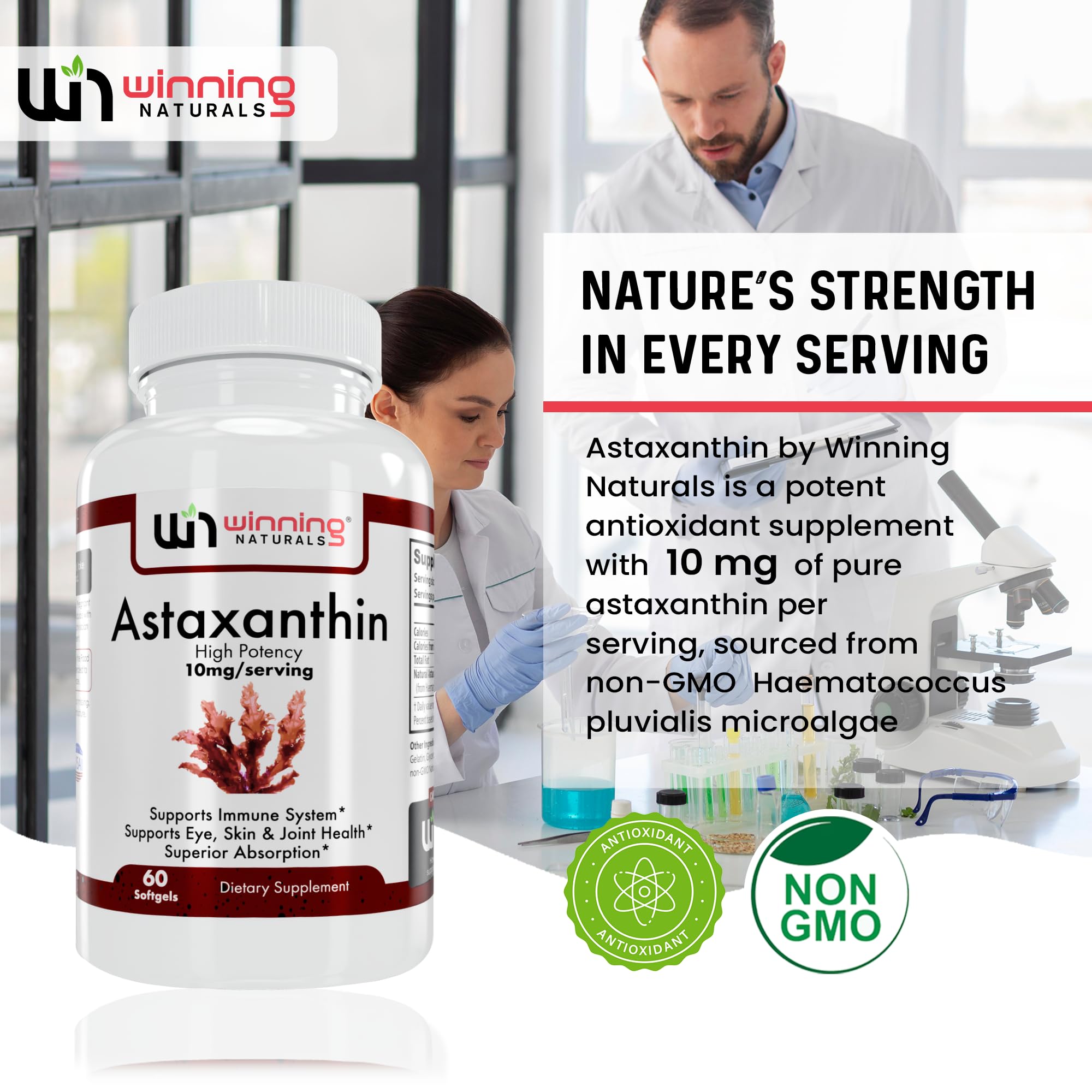 WINNING NATURALS Astaxanthin Supplement 10mg packaging