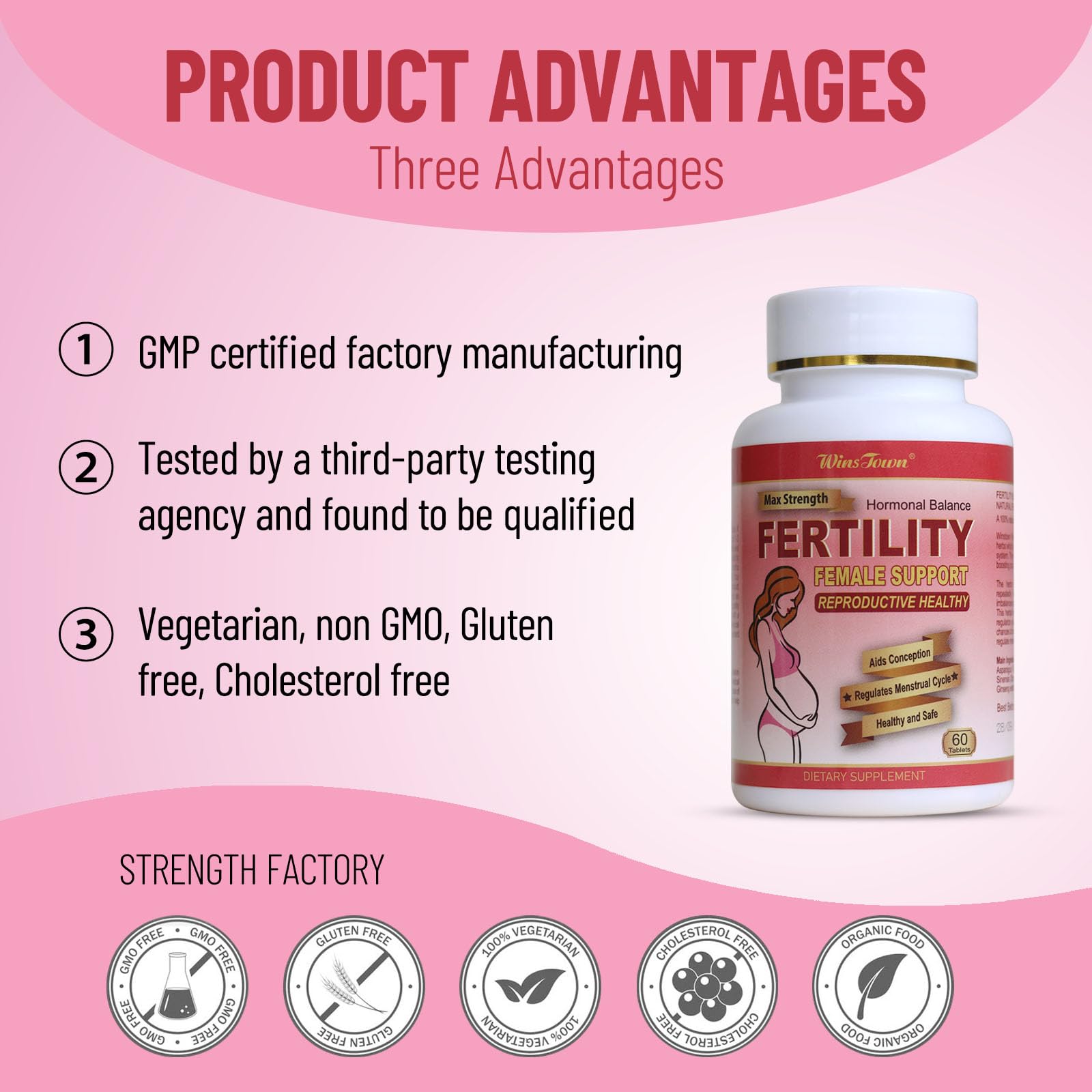Wins Town Prenatal Vitamins ingredients list on packaging