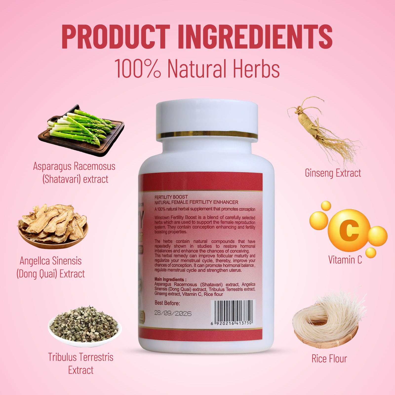 Wins Town Prenatal Vitamins on a wooden table with natural background