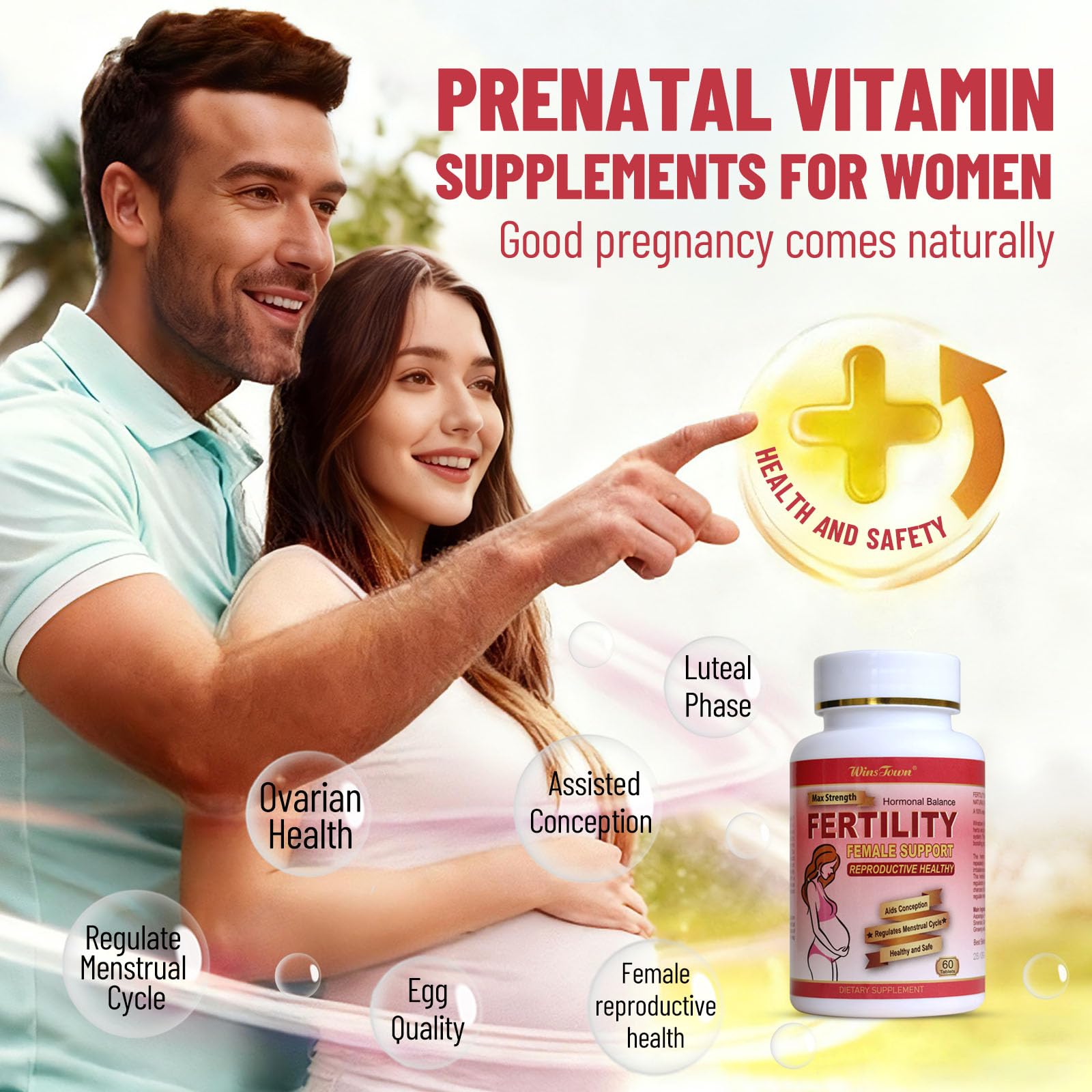 Wins Town Prenatal Vitamins side view showing tablet details