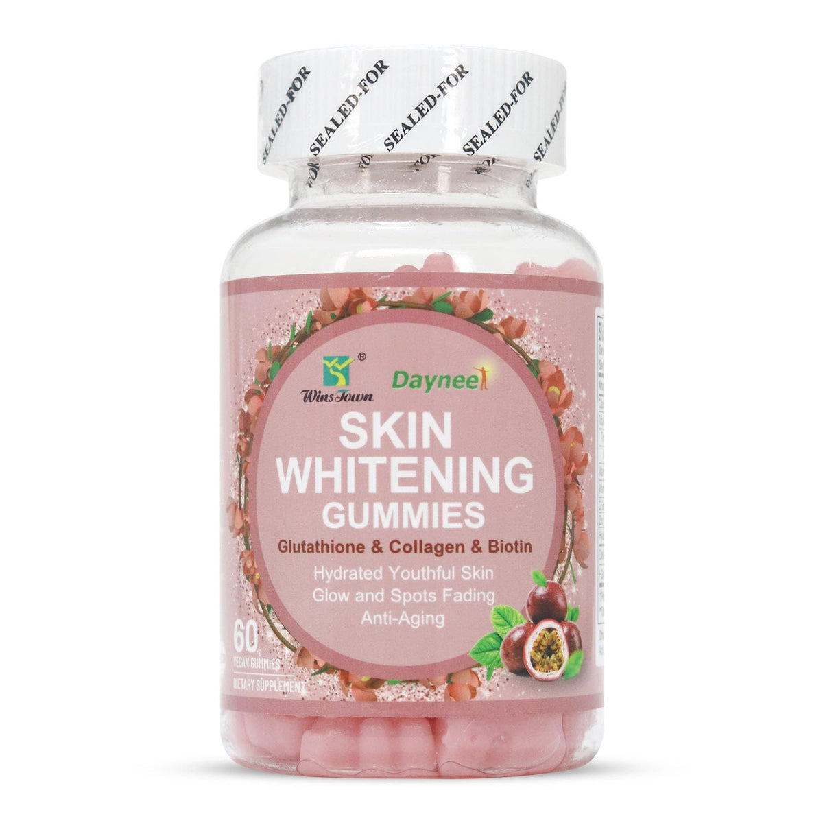 Wins Town Skin Whitening Gummies front view packaging