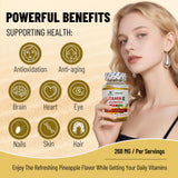 Wins Town Vitamin E Gummies pineapple flavour close-up