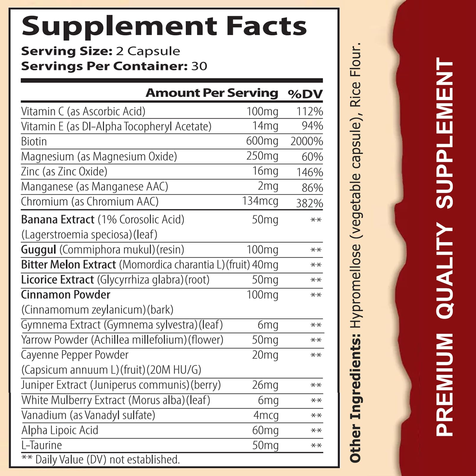 WINYEL Blood Sugar Complex Supplement on a wooden table