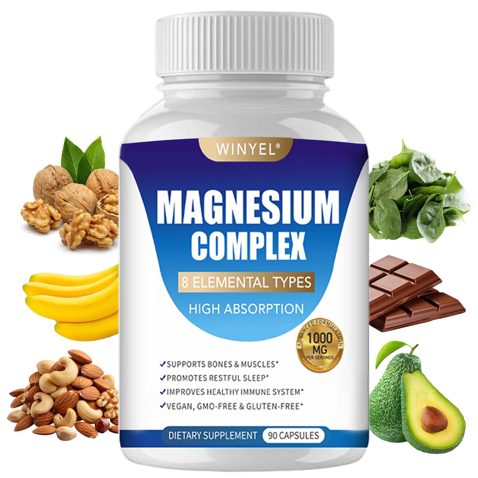 WINYEL Magnesium Complex 1000mg front view of packaging