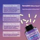 WINYEL Magnesium Complex 50g bottle with capsules and Aloe Vera