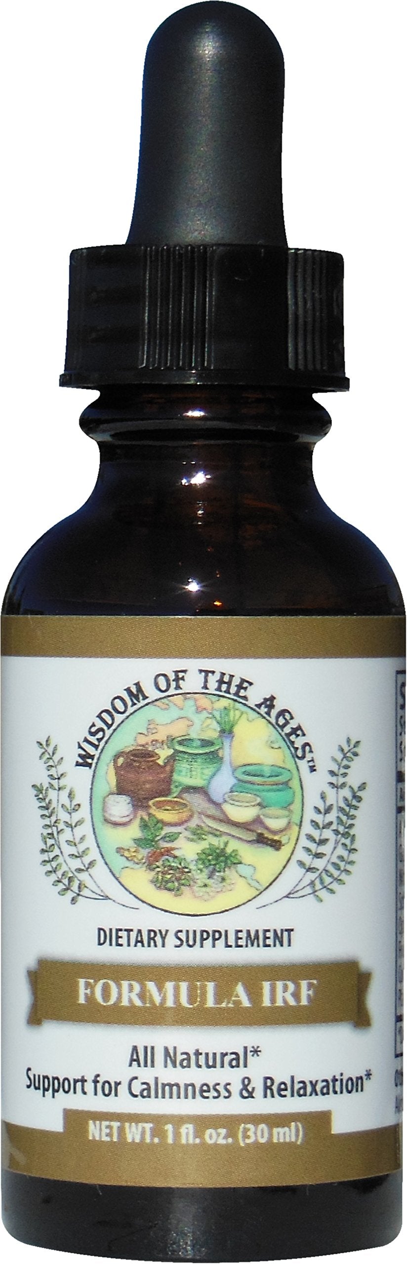 Wisdom of the Ages IRF Calm and daily wellness Support 1 Fl Oz front view