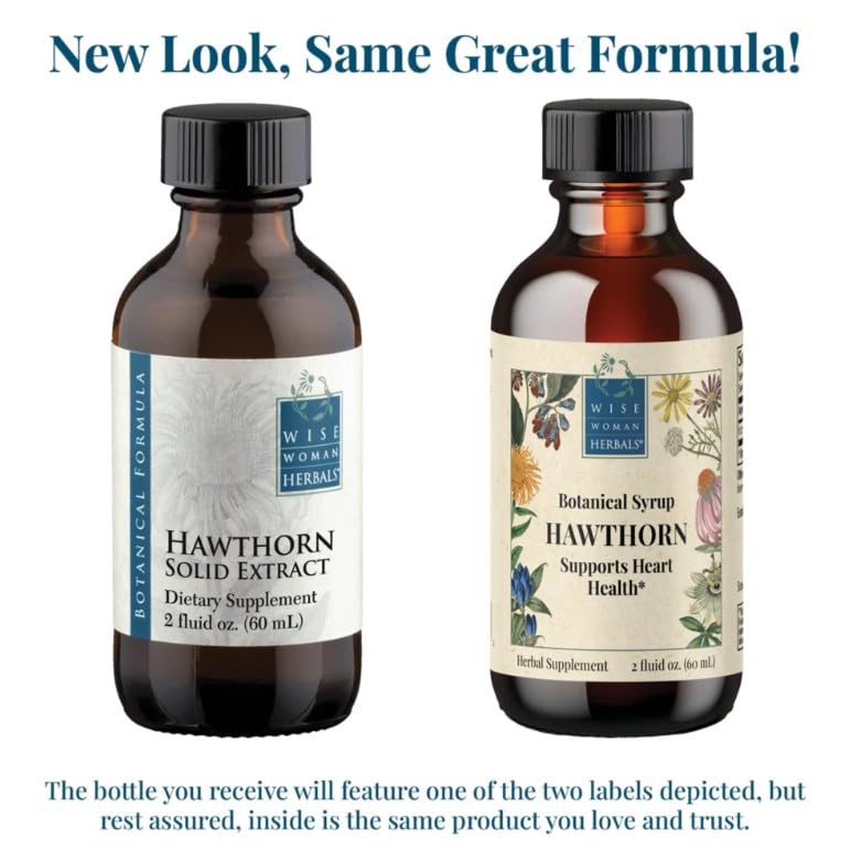 Wise Woman Herbals Hawthorn Botanical Syrup bottle side view