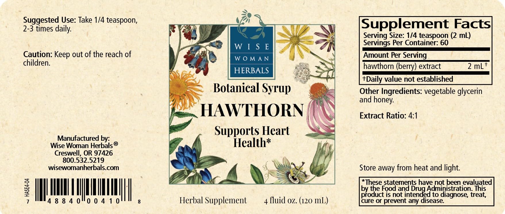 Wise Woman Herbals Hawthorn Botanical Syrup side view