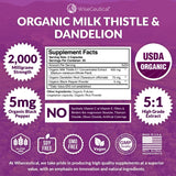 Wiseceutical Organic Milk Thistle & Dandelion bottle side view