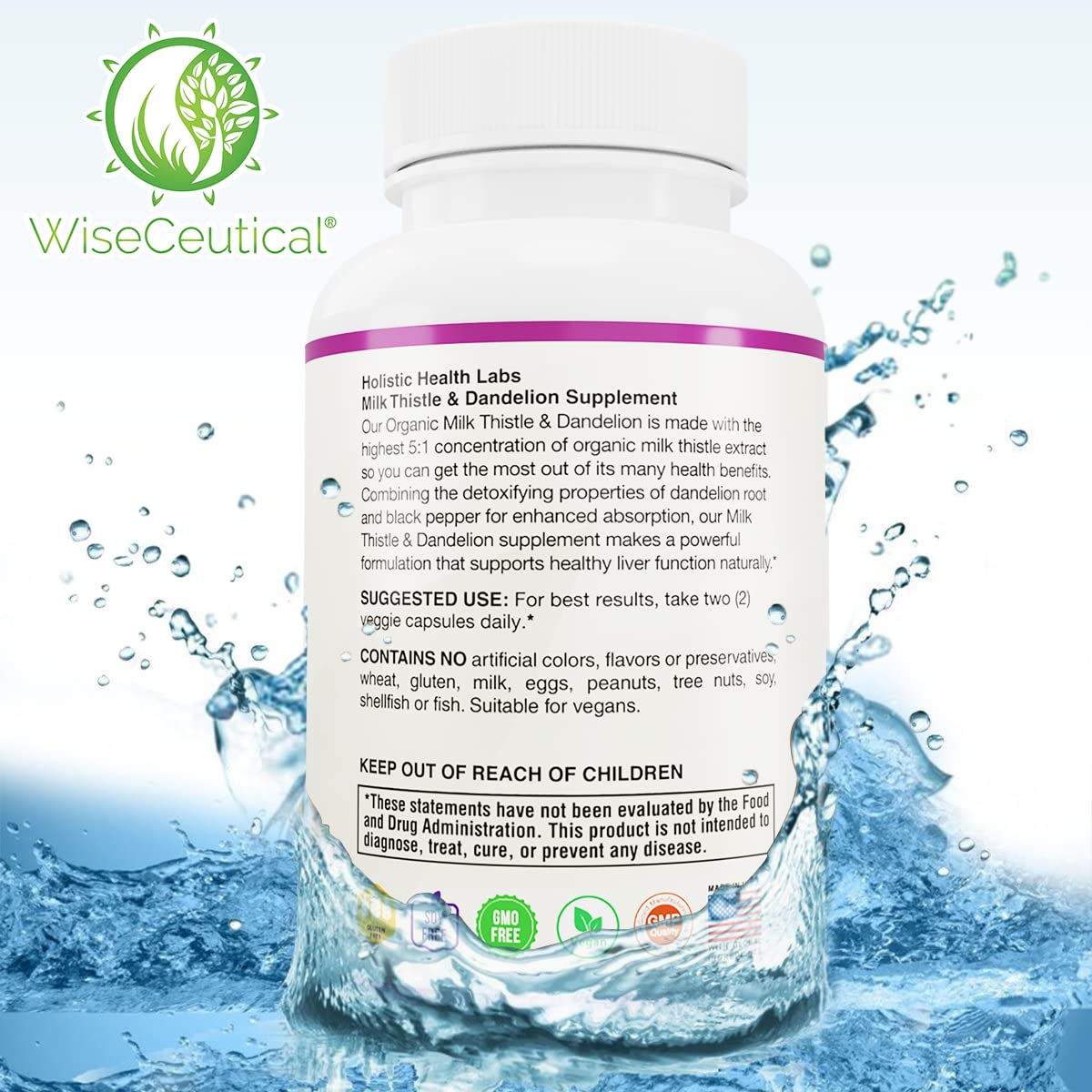 Wiseceutical Organic Milk Thistle & Dandelion ingredients list