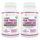 Wiseceutical Organic Milk Thistle & Dandelion supplement front view