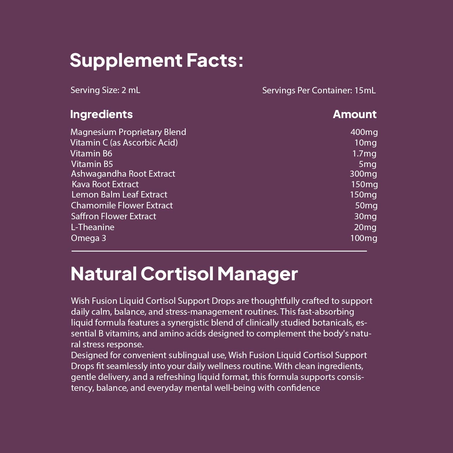 Wish Fusion Cortisol Wellness Drops 30ml lifestyle scene