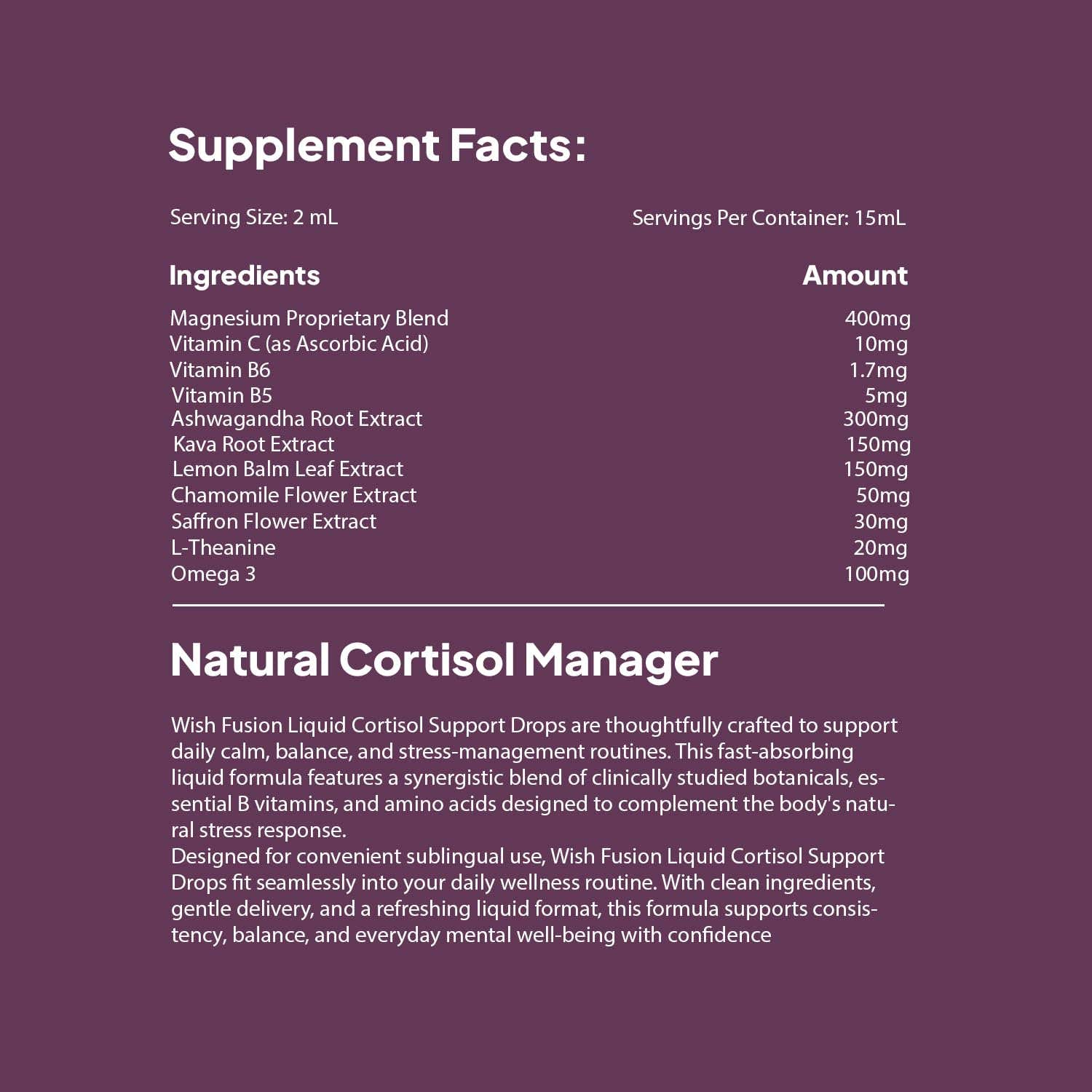 Wish Fusion Cortisol Wellness Drops 30ml lifestyle scene