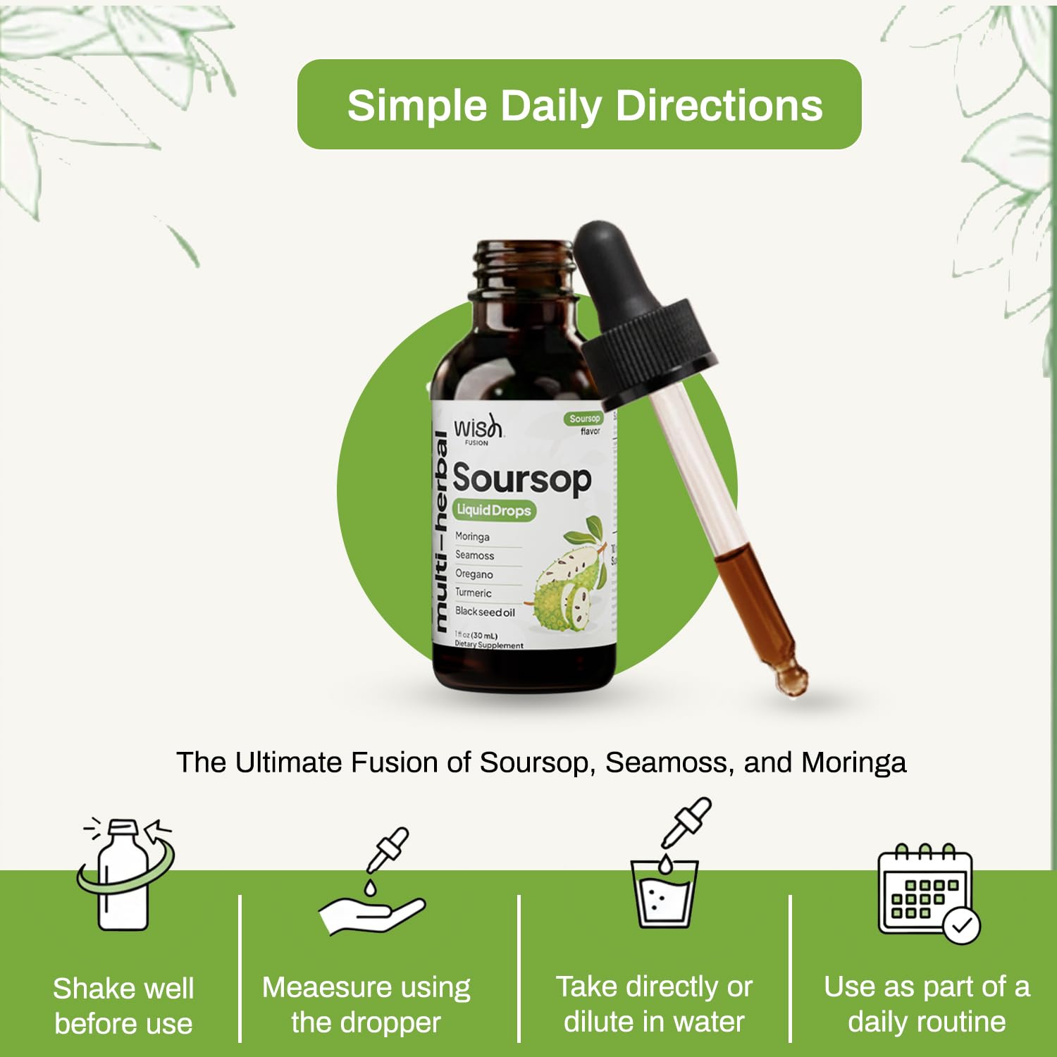 Wish Fusion Soursop Bitters Liquid Supplement packaging