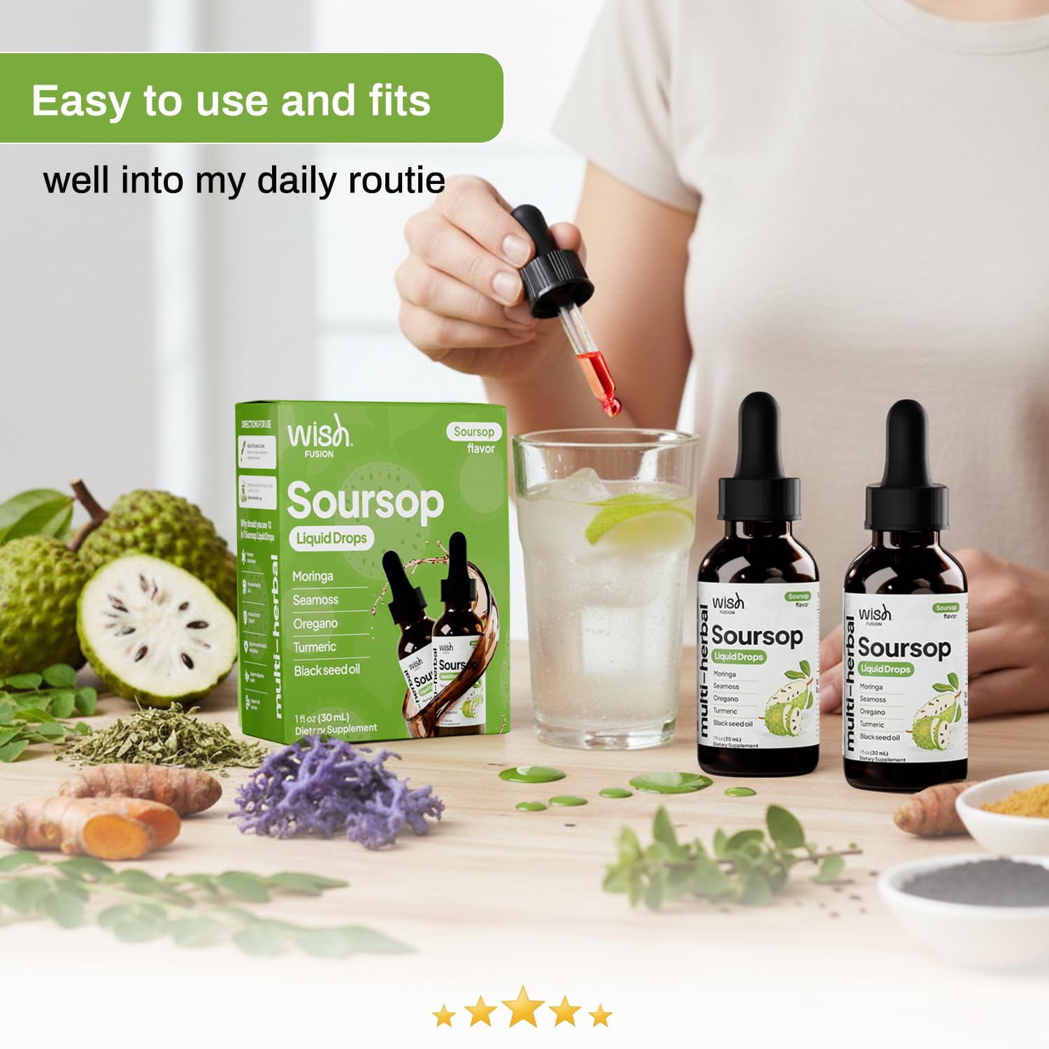 Wish Fusion Soursop Bitters Liquid Supplement serving size