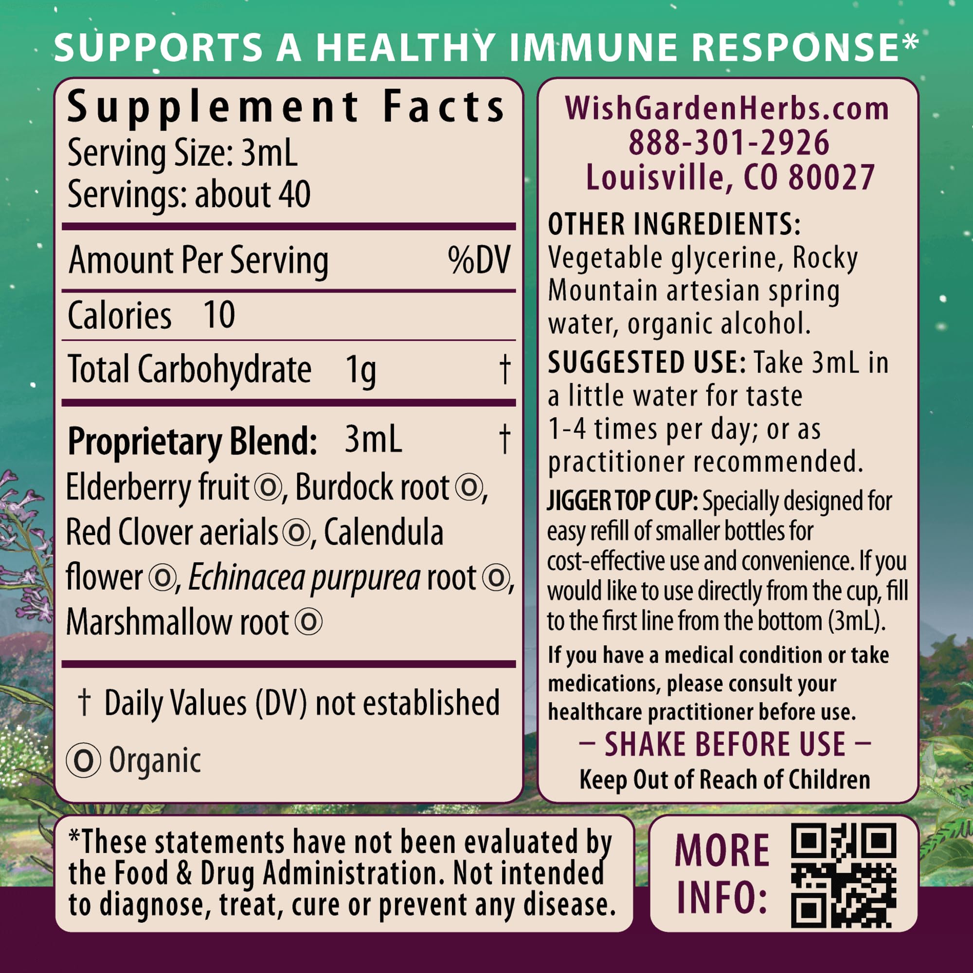 WishGarden daily wellness Support for Pregnancy tincture ingredients list