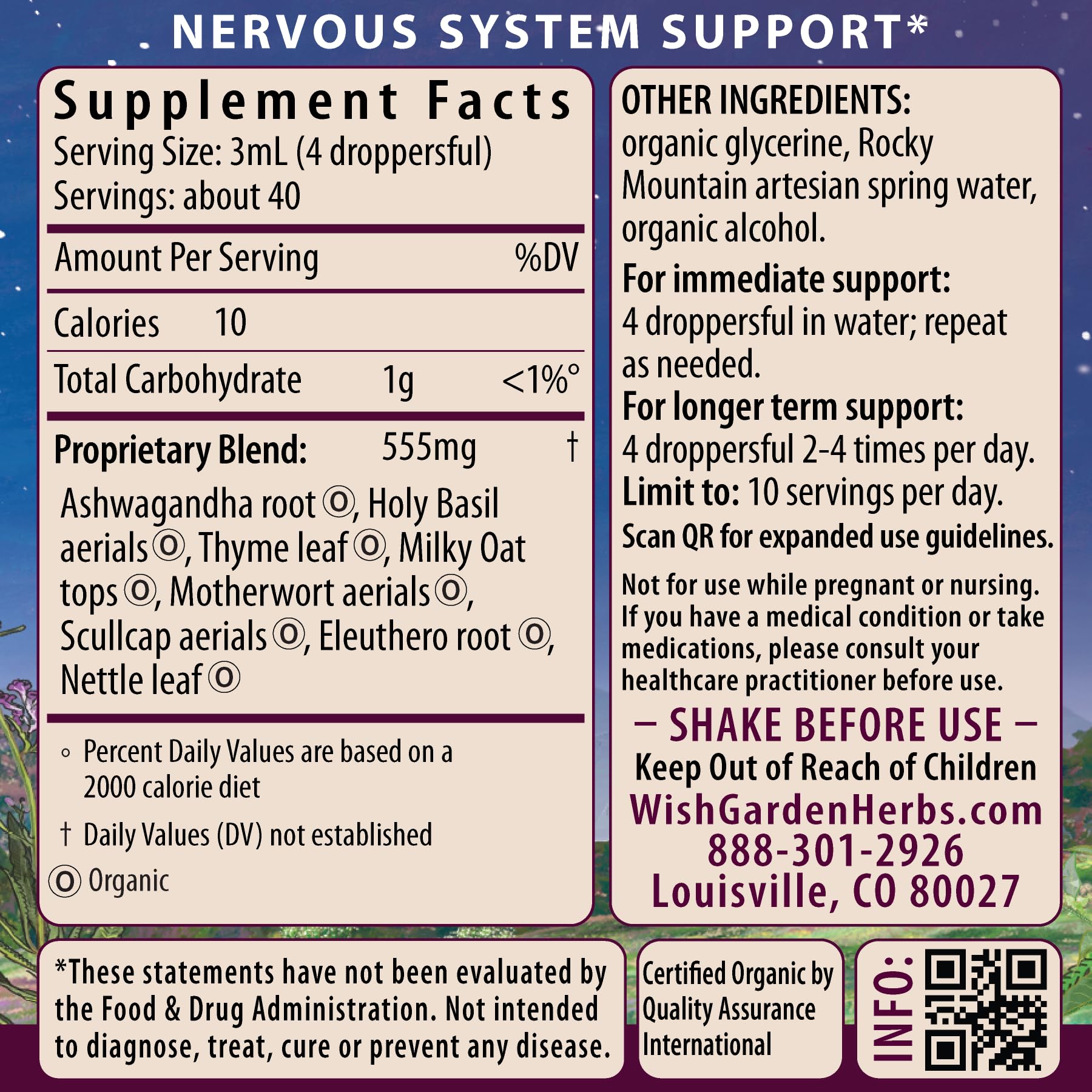 WishGarden Deep Stress liquid supplement 227g bottle with herbs