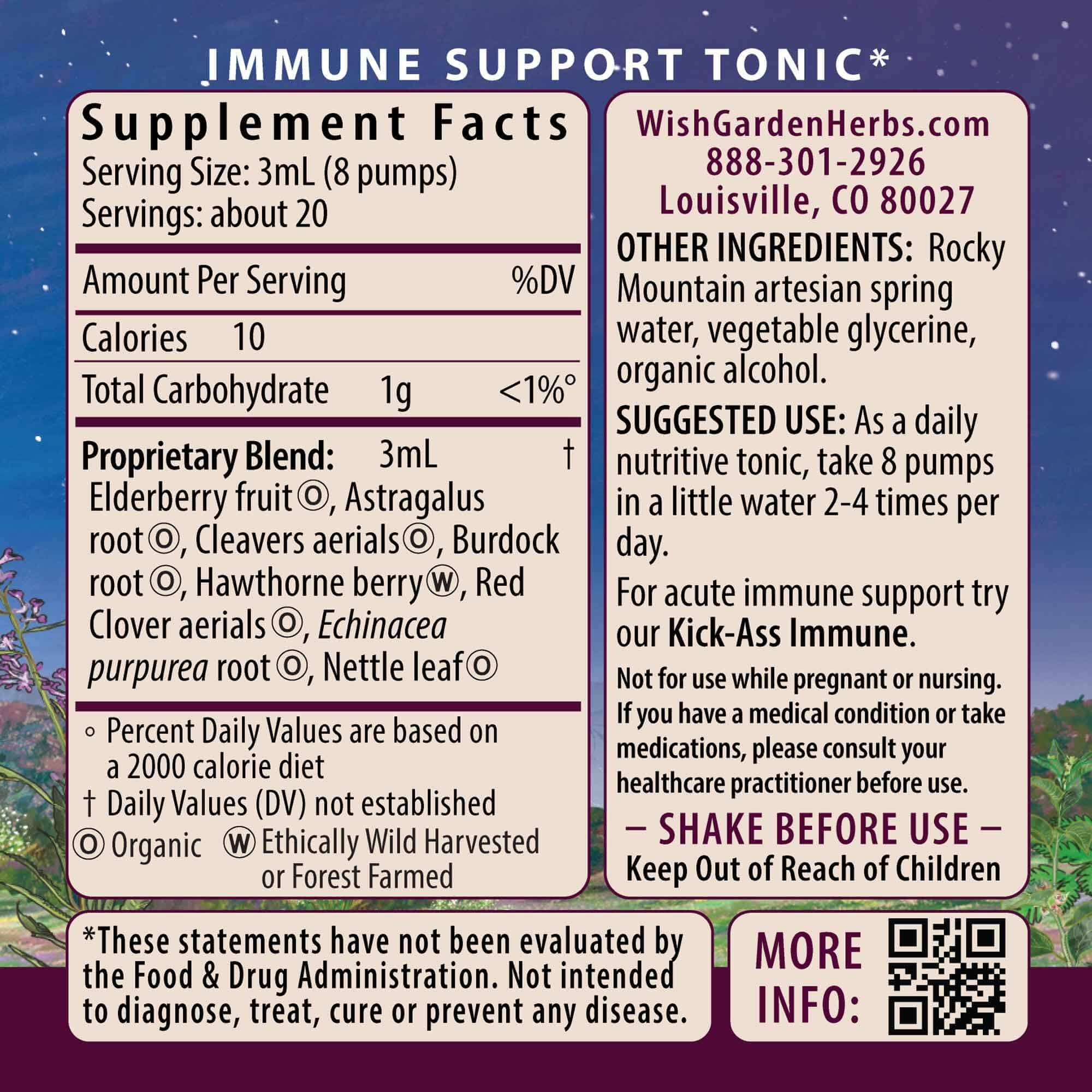 WishGarden Elderberry Liquid Tincture 227g bottle with cap