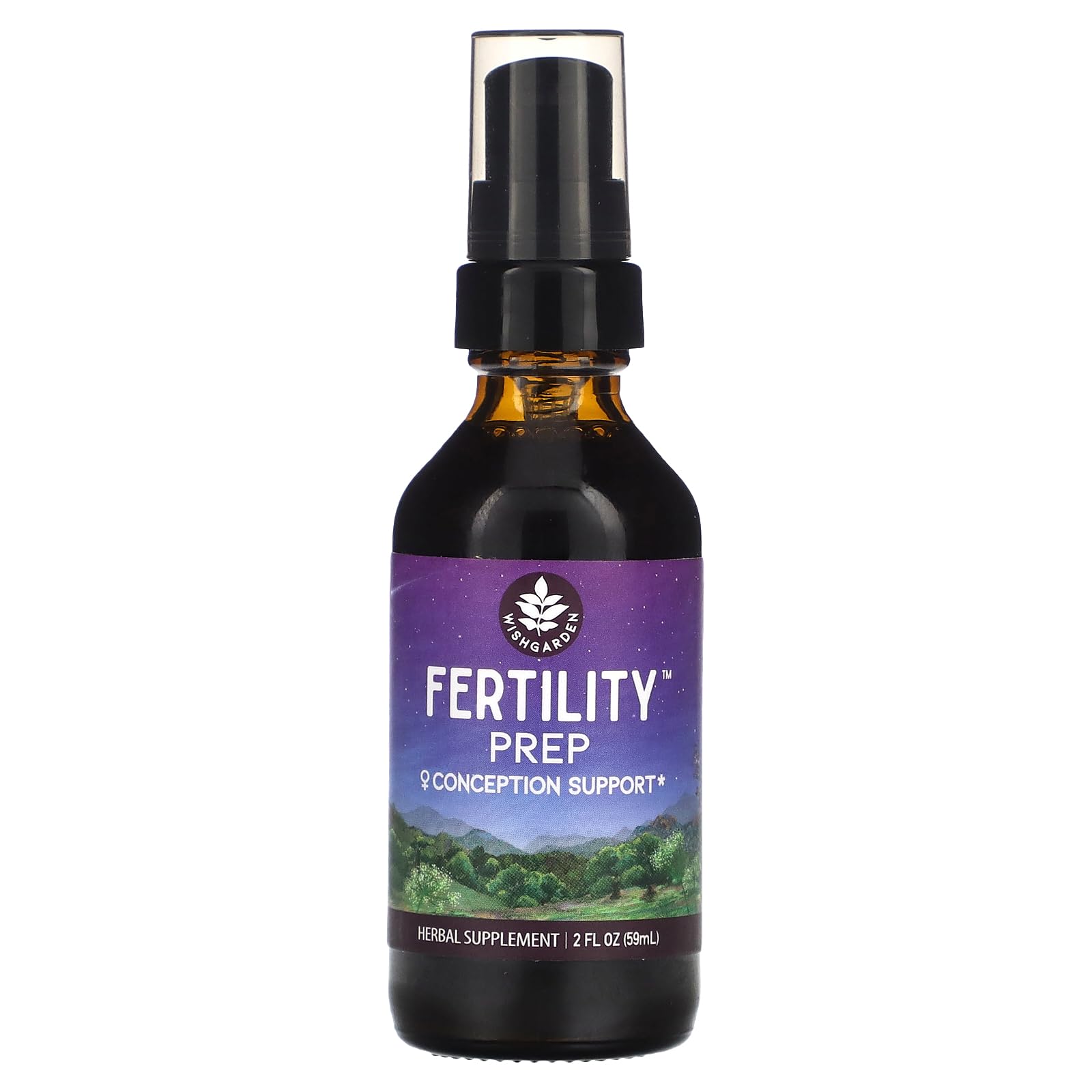 WishGarden Fertility Prep liquid herbal supplement bottle front view