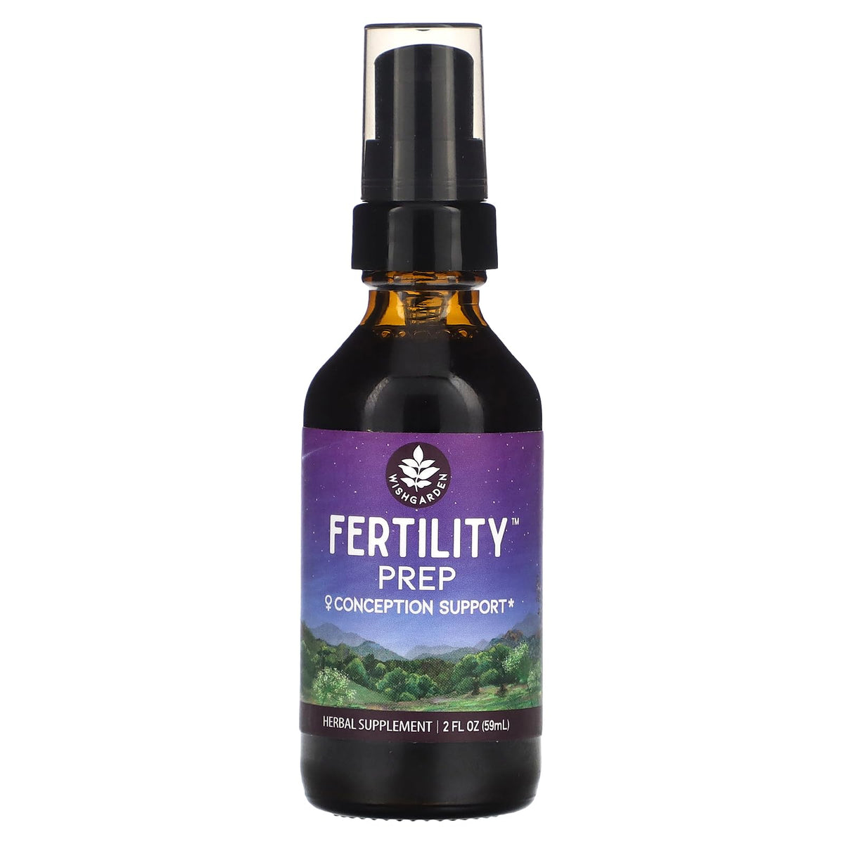 WishGarden Fertility Prep liquid herbal supplement bottle front view