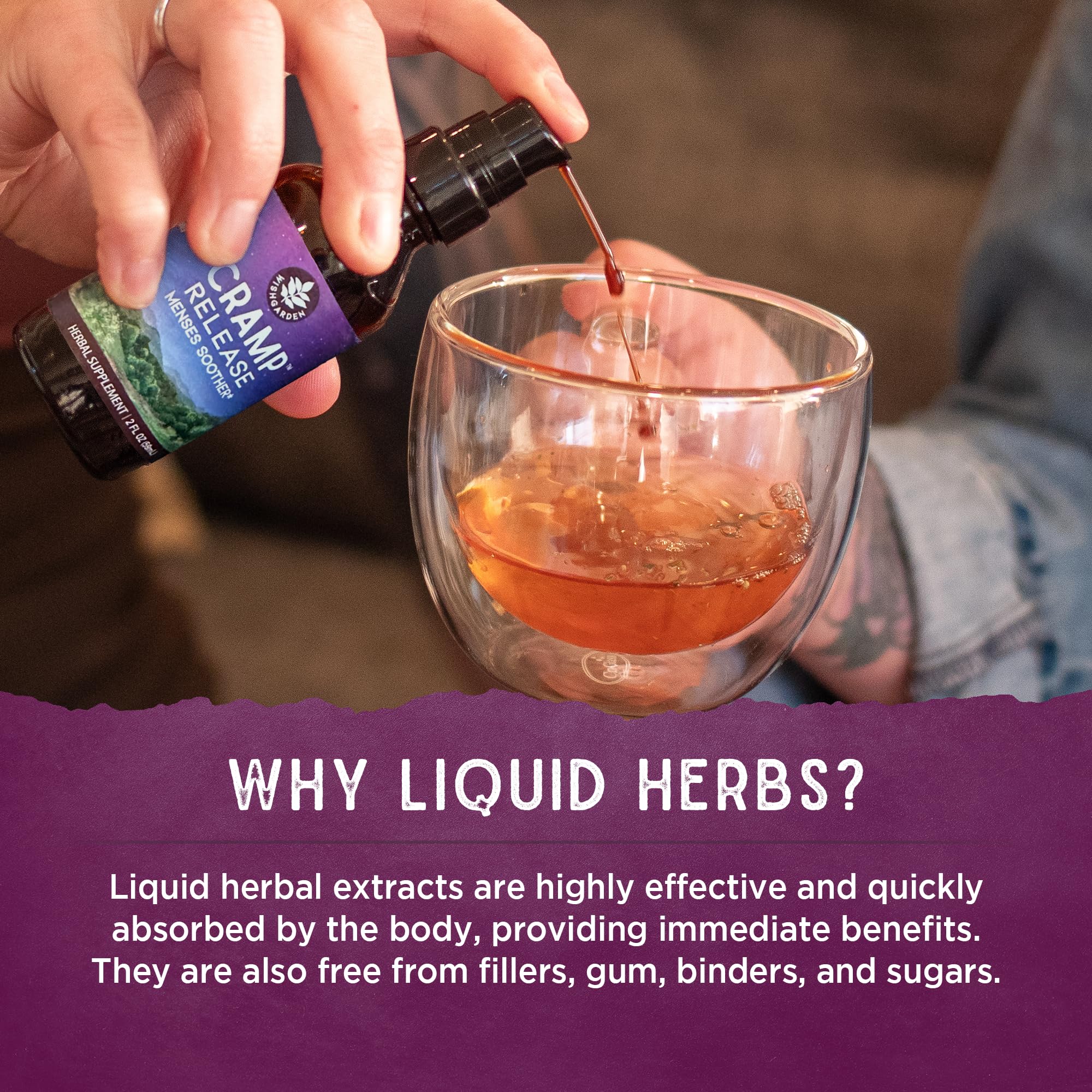 WishGarden Flow Stopper liquid herbal supplement in natural setting