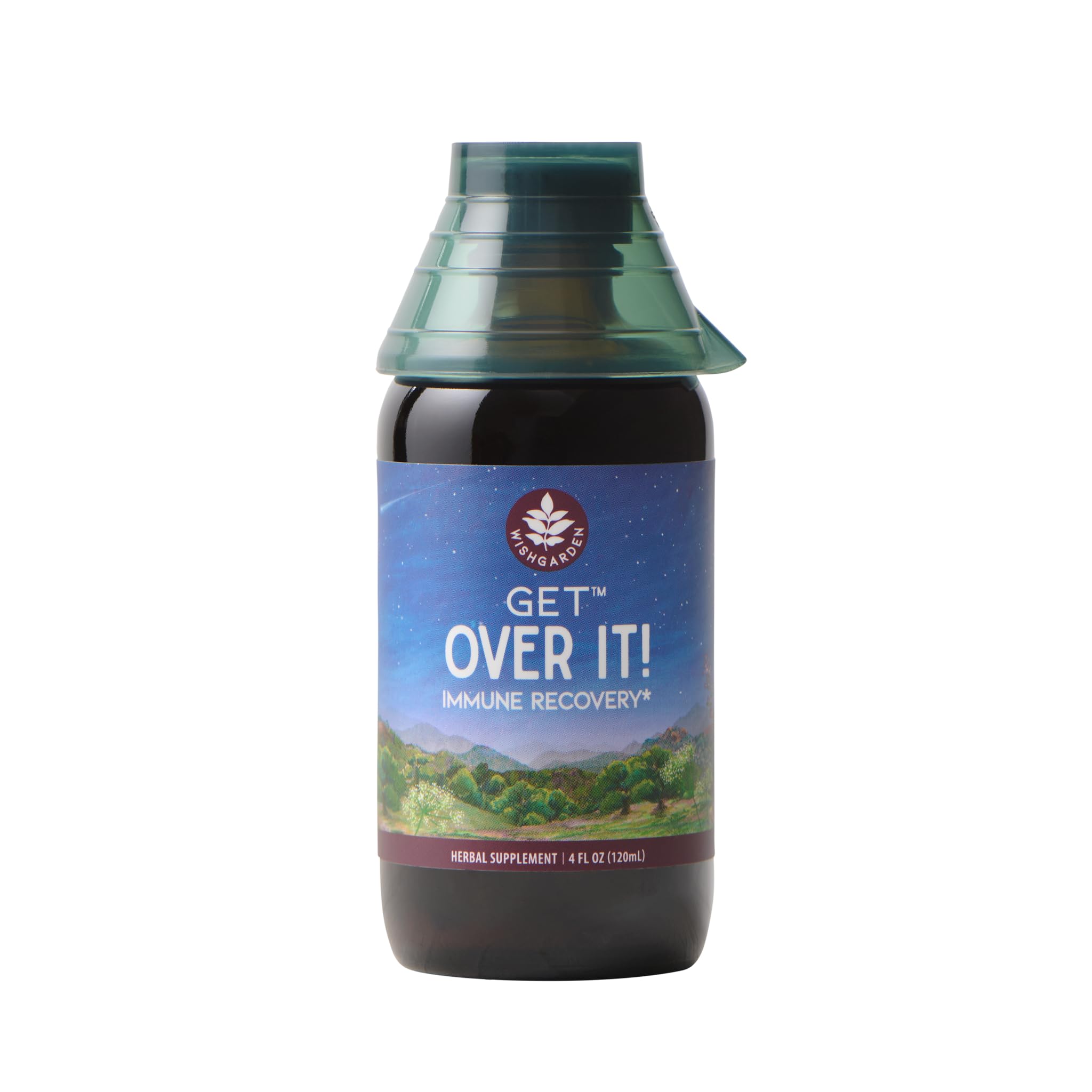 WishGarden Get Over It! herbal wellness supplement front view bottle