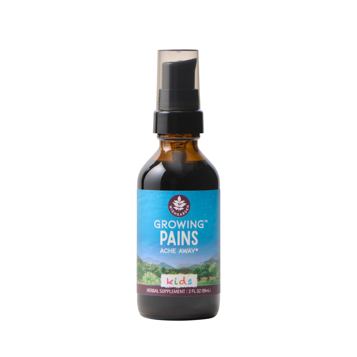 WishGarden Growing Pains Liquid Tincture for Kids 132g front view