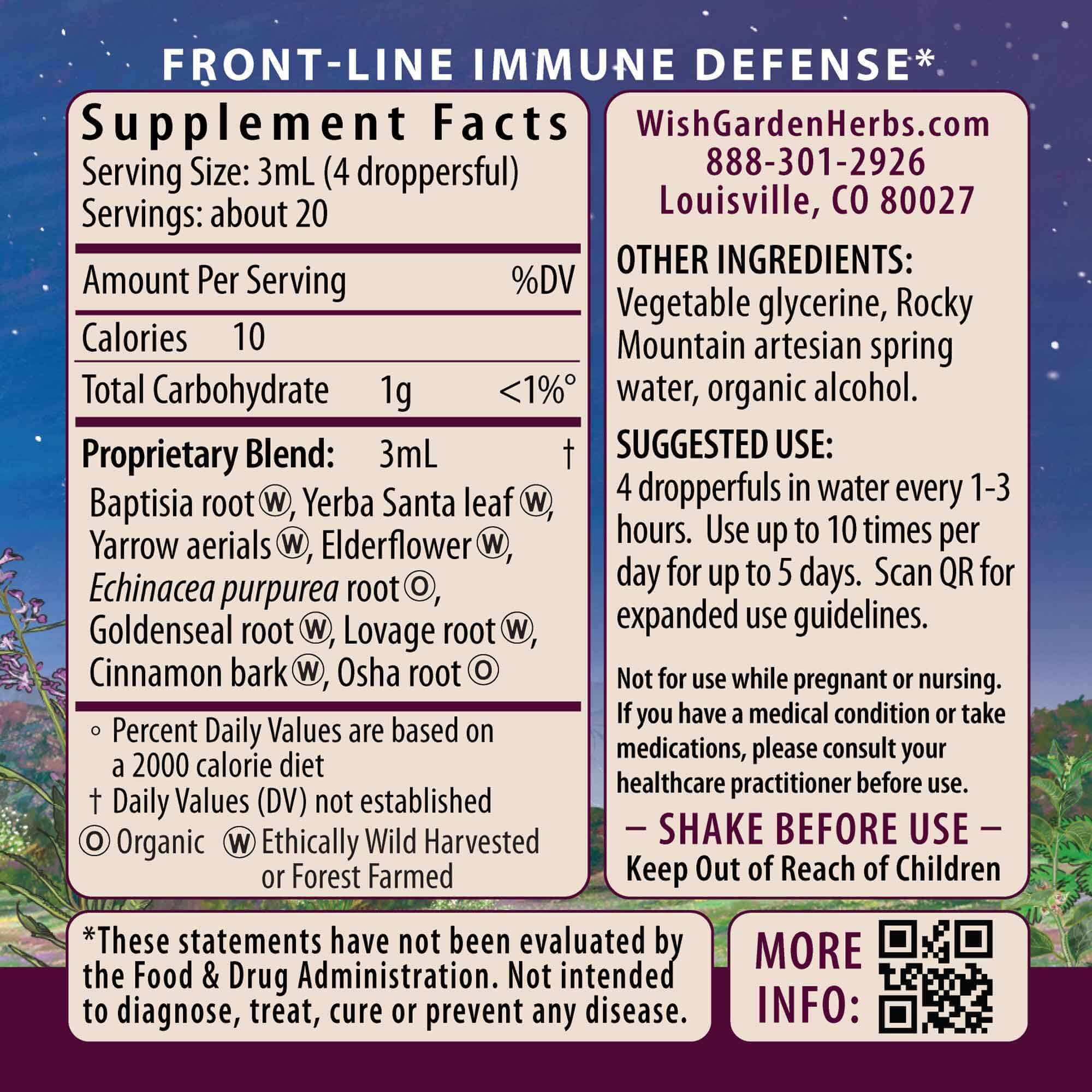 WishGarden Kick-Ass daily wellness Herbal Supplement side view with label