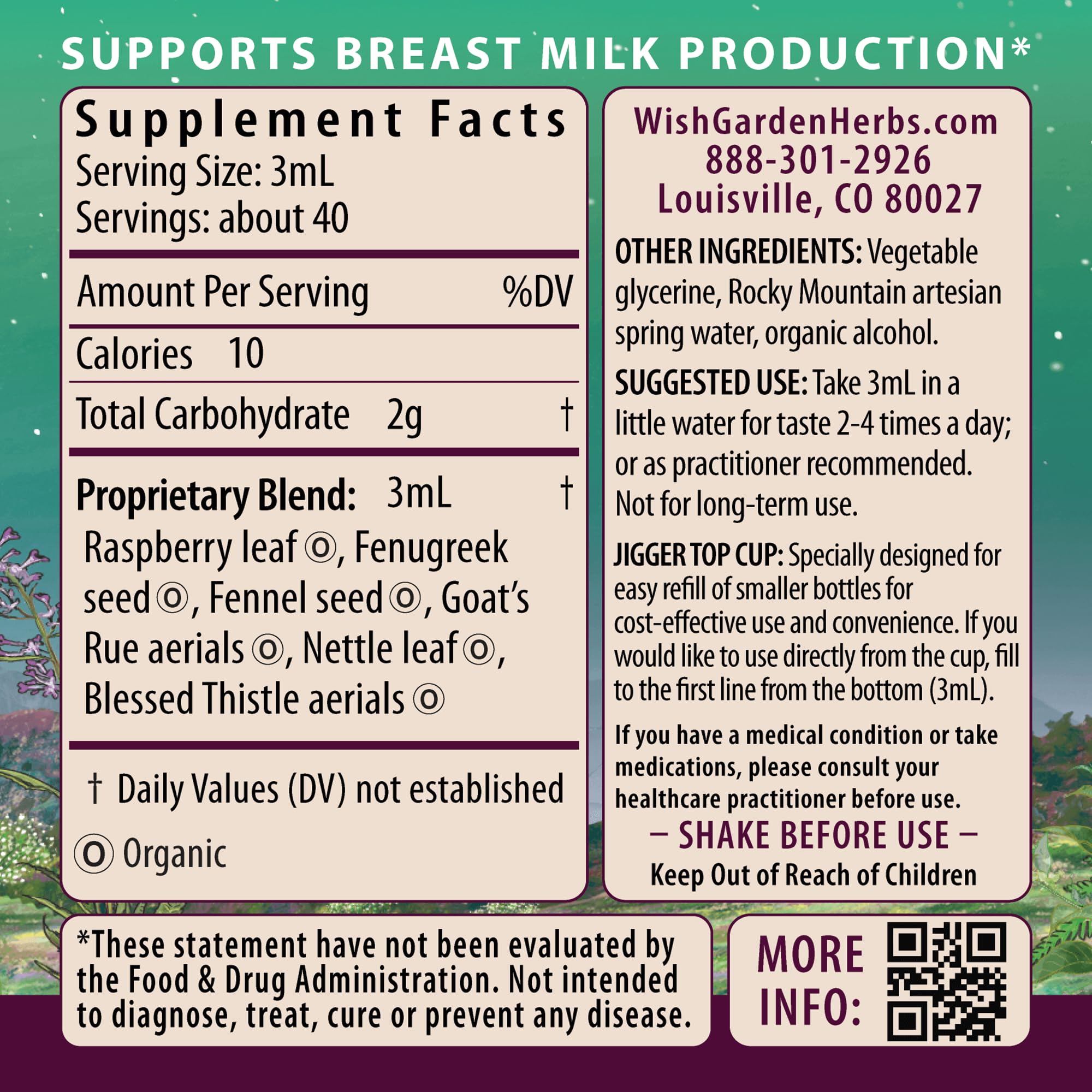 WishGarden Milk Thistle Herbal Supplement side view