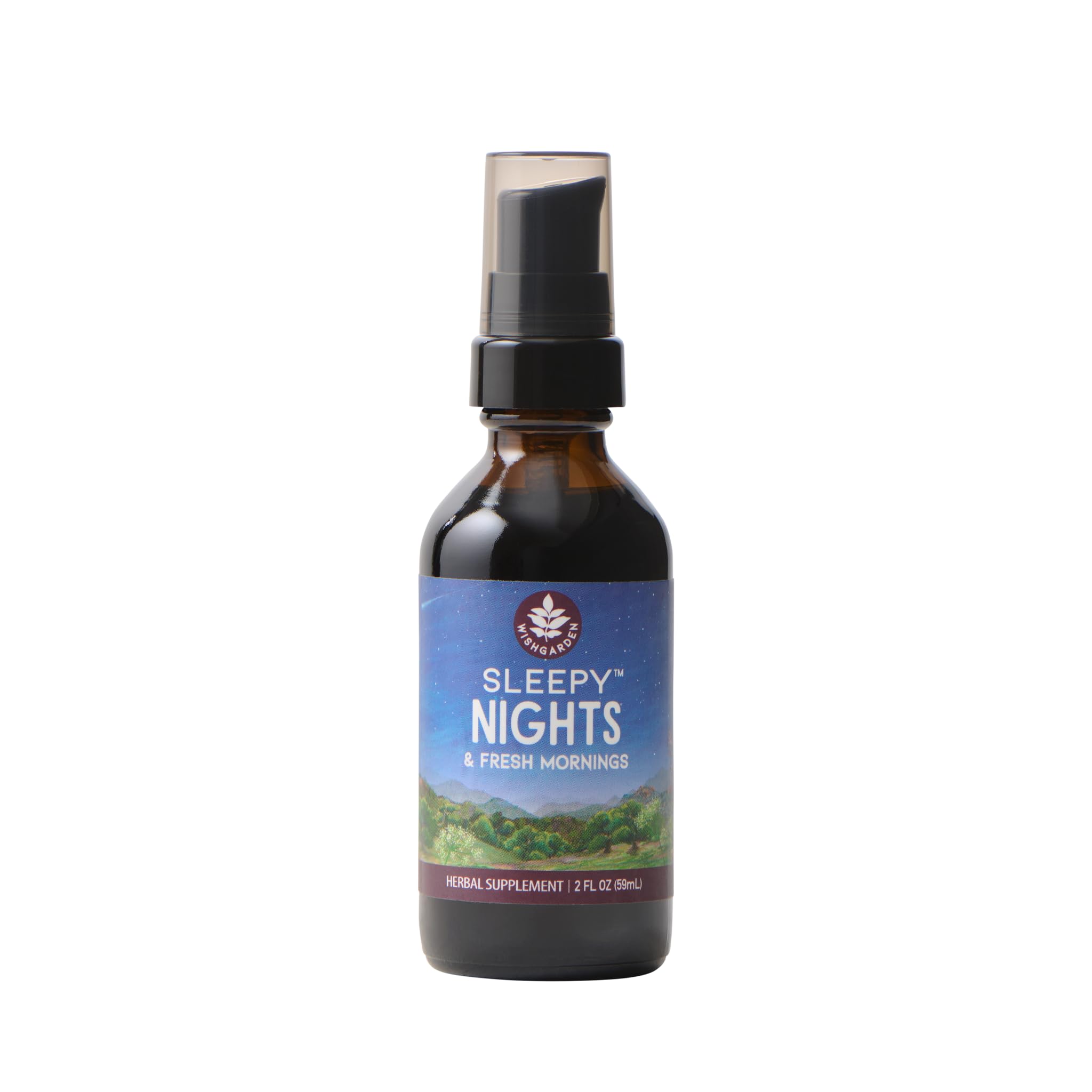 WishGarden Sleepy Nights Herbal Sleep Supplement bottle front view