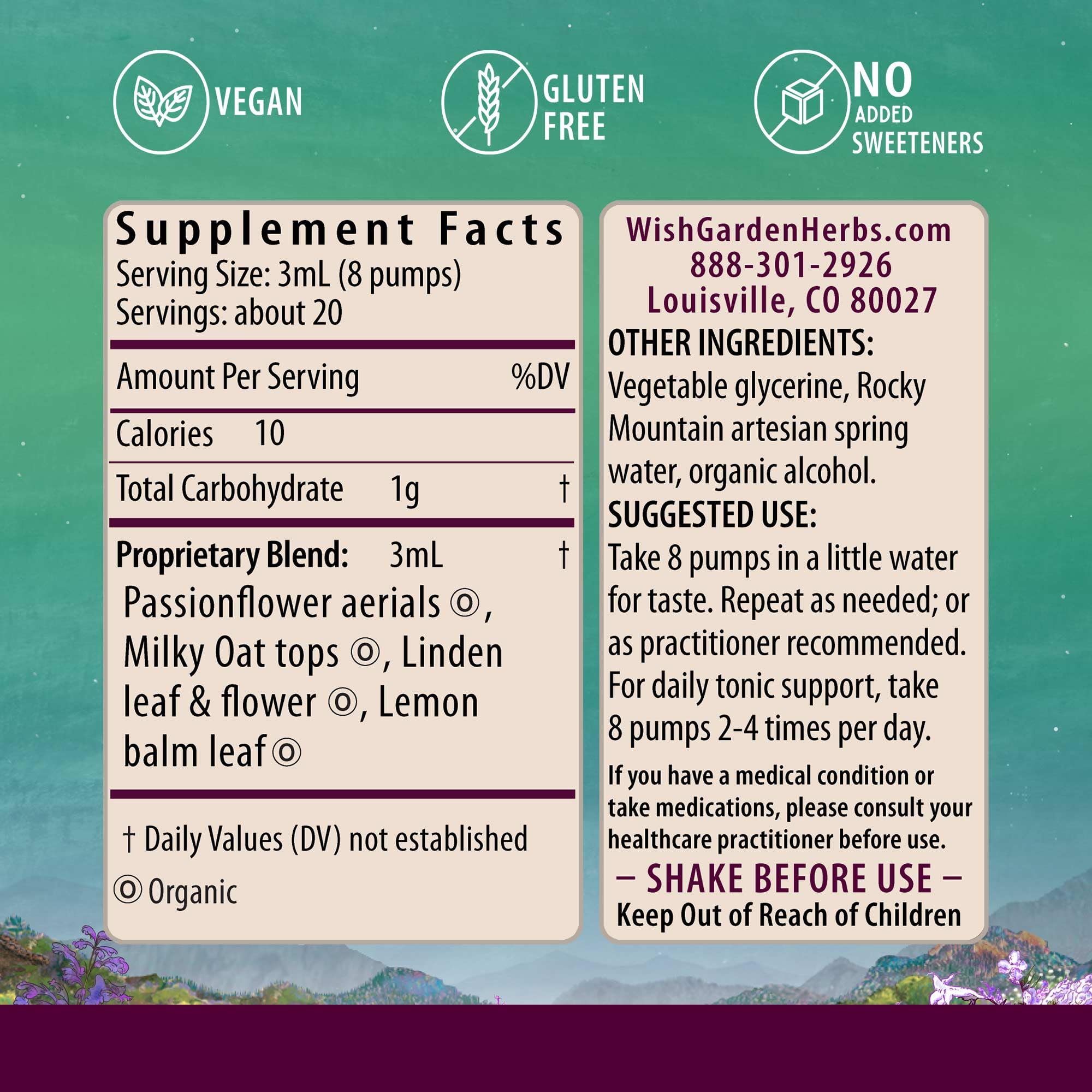WishGarden Stress Release for Pregnancy 136g label close-up