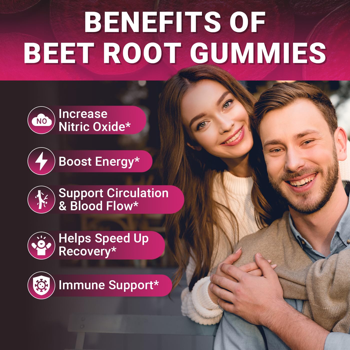 Wiszeen Beet Root Gummies nutrition facts label