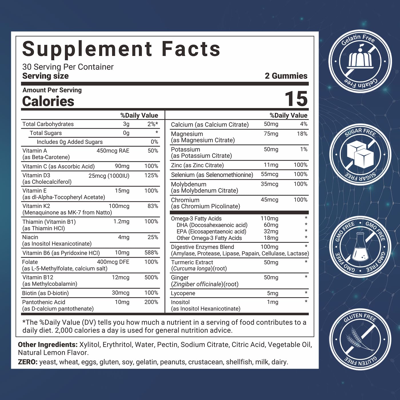Wiszeen Multivitamins for Men gummies close-up