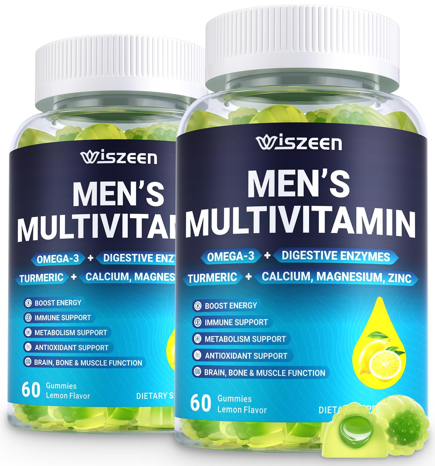 Wiszeen Multivitamins for Men gummy bottle front view