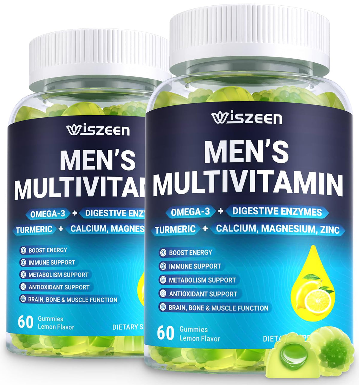Wiszeen Multivitamins for Men gummy bottle front view