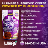 WIXAR NATURALS 10-Mushroom Superfood Coffee Blend ingredients list