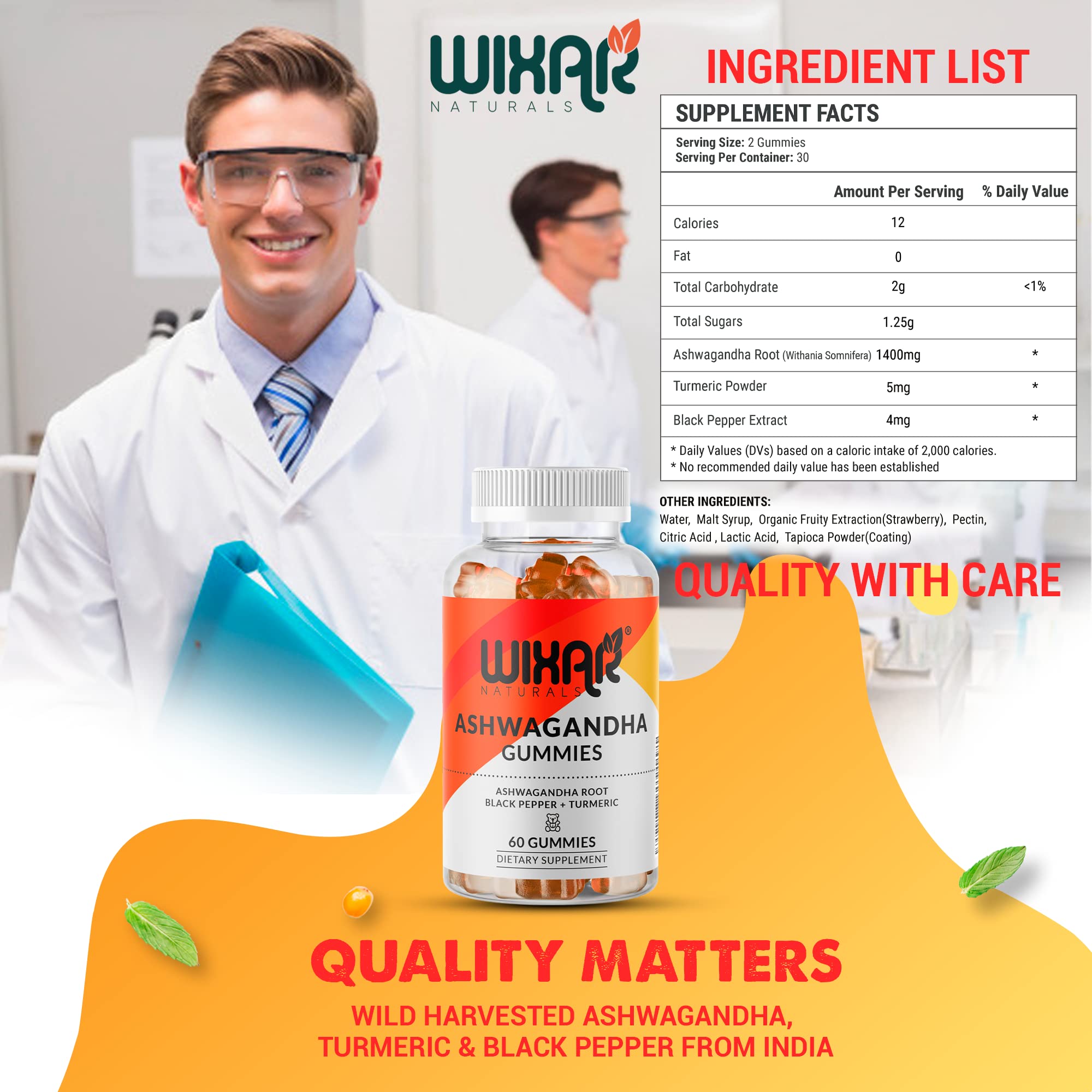 WIXAR NATURALS Ashwagandha Gummies in a bowl