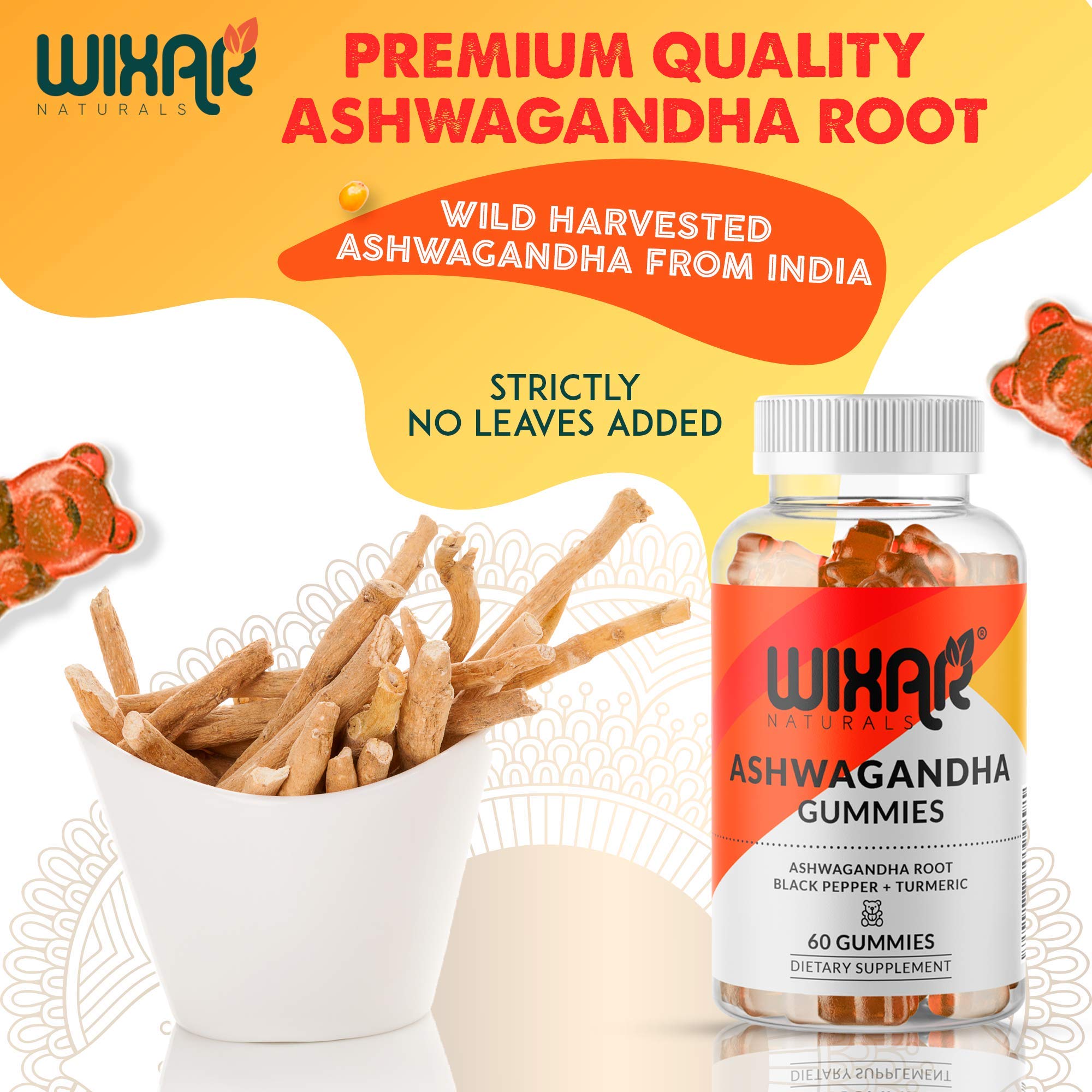 WIXAR NATURALS Ashwagandha Gummies packaging details