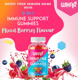 WIXAR NATURALS daily wellness Support Gummies bottle with mixed berry flavour
