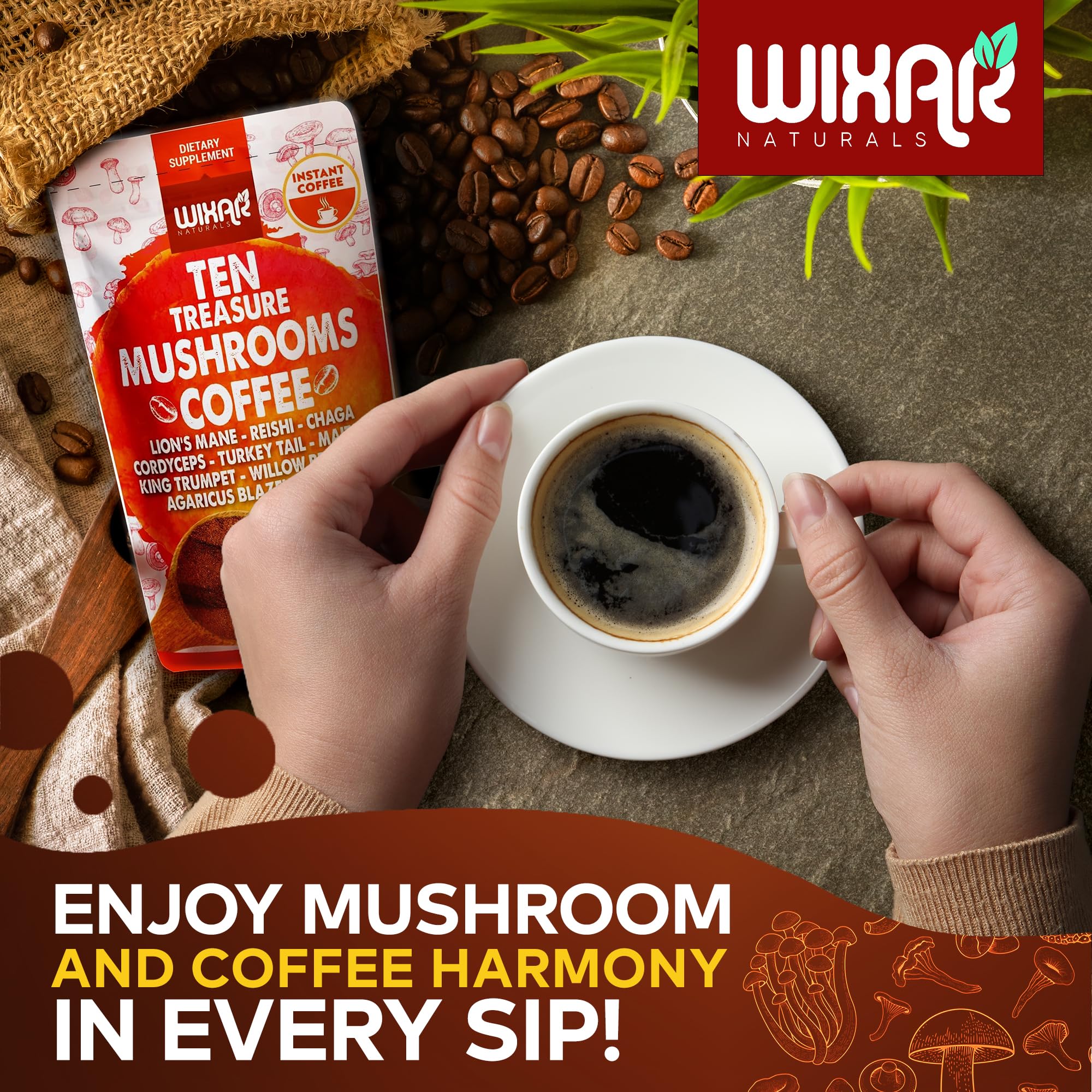 WIXAR NATURALS Mushroom Coffee Blend preparation process