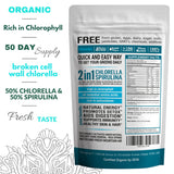 Wizelephant Organic Chlorella Spirulina Powder package back view